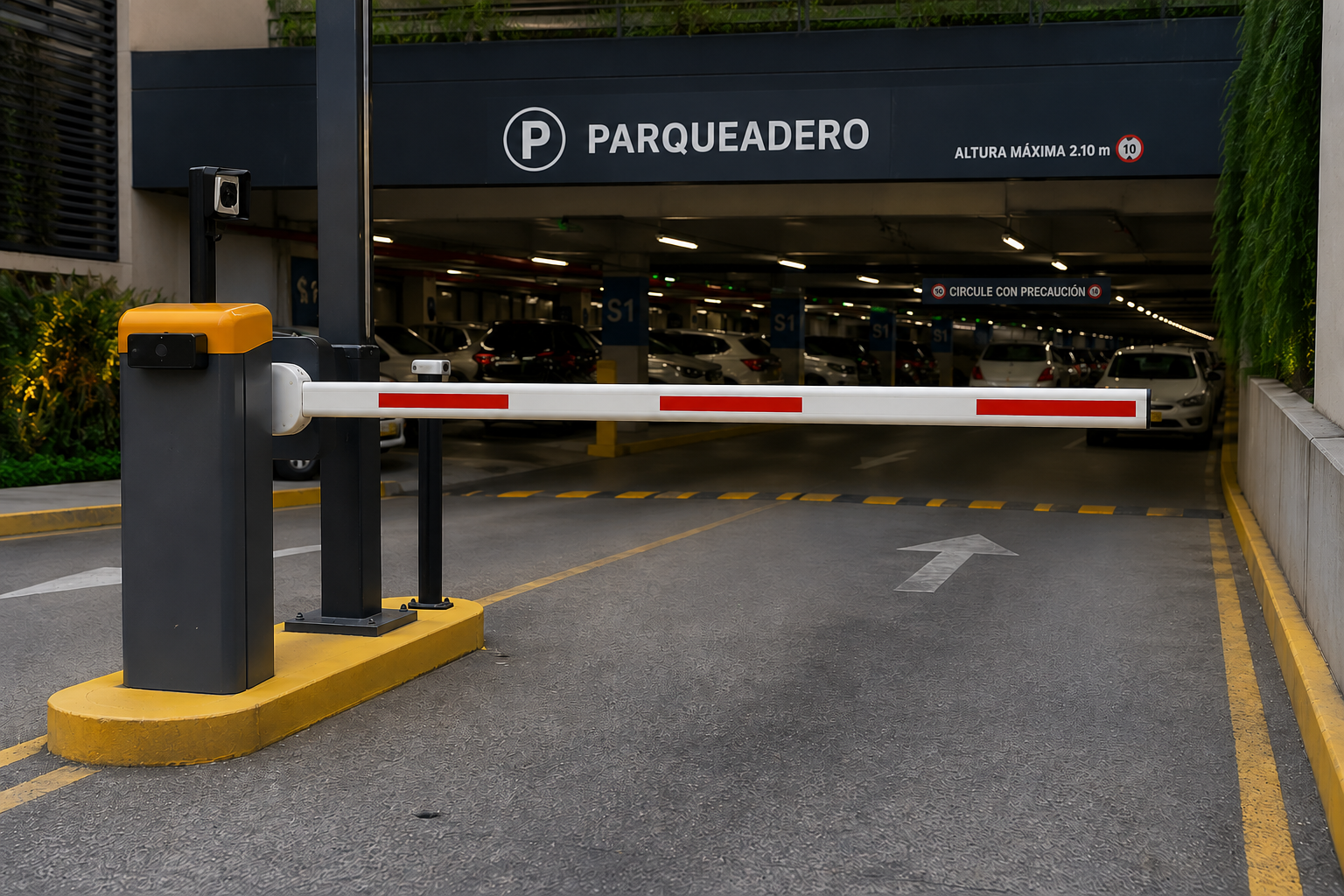 Foto del software de parqueaderos en operación